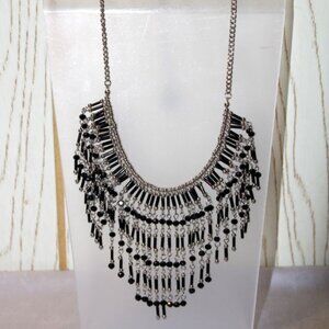 Women's Black & Silver Multi-Level Necklace  - Pre-Owned